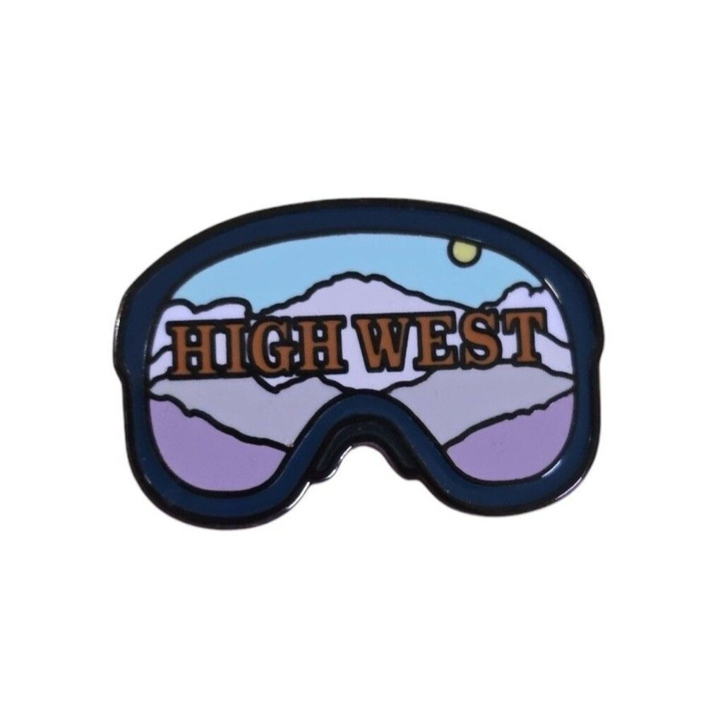 High West Whiskey Enamel Pin Brand New Ski Snowboard Goggles Shaped Outdoor NWOT